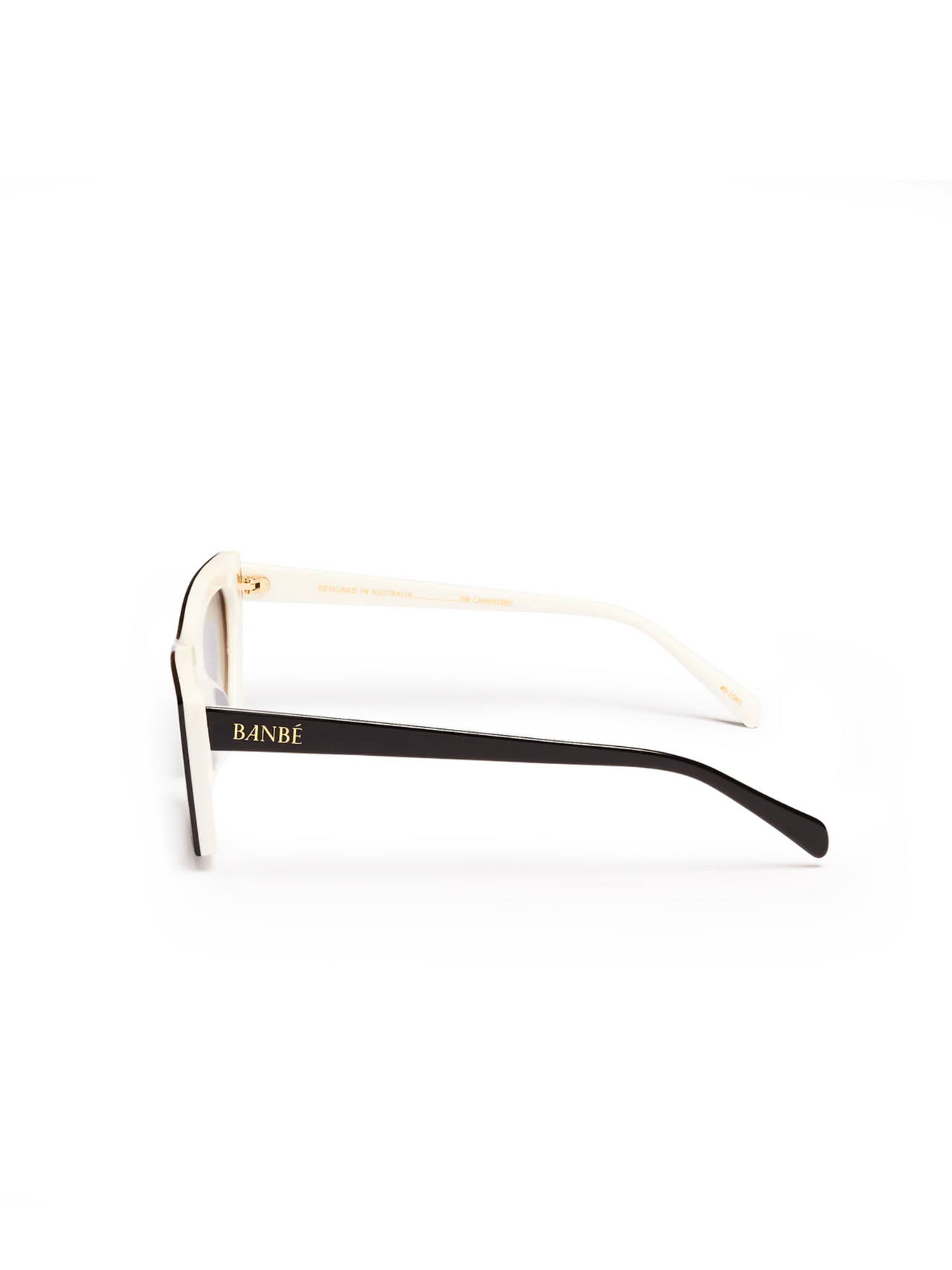 The Crawford Sunglasses Black/Ivory Smoke, Sunglass Acc by BANBE Eyewear | LIT Boutique