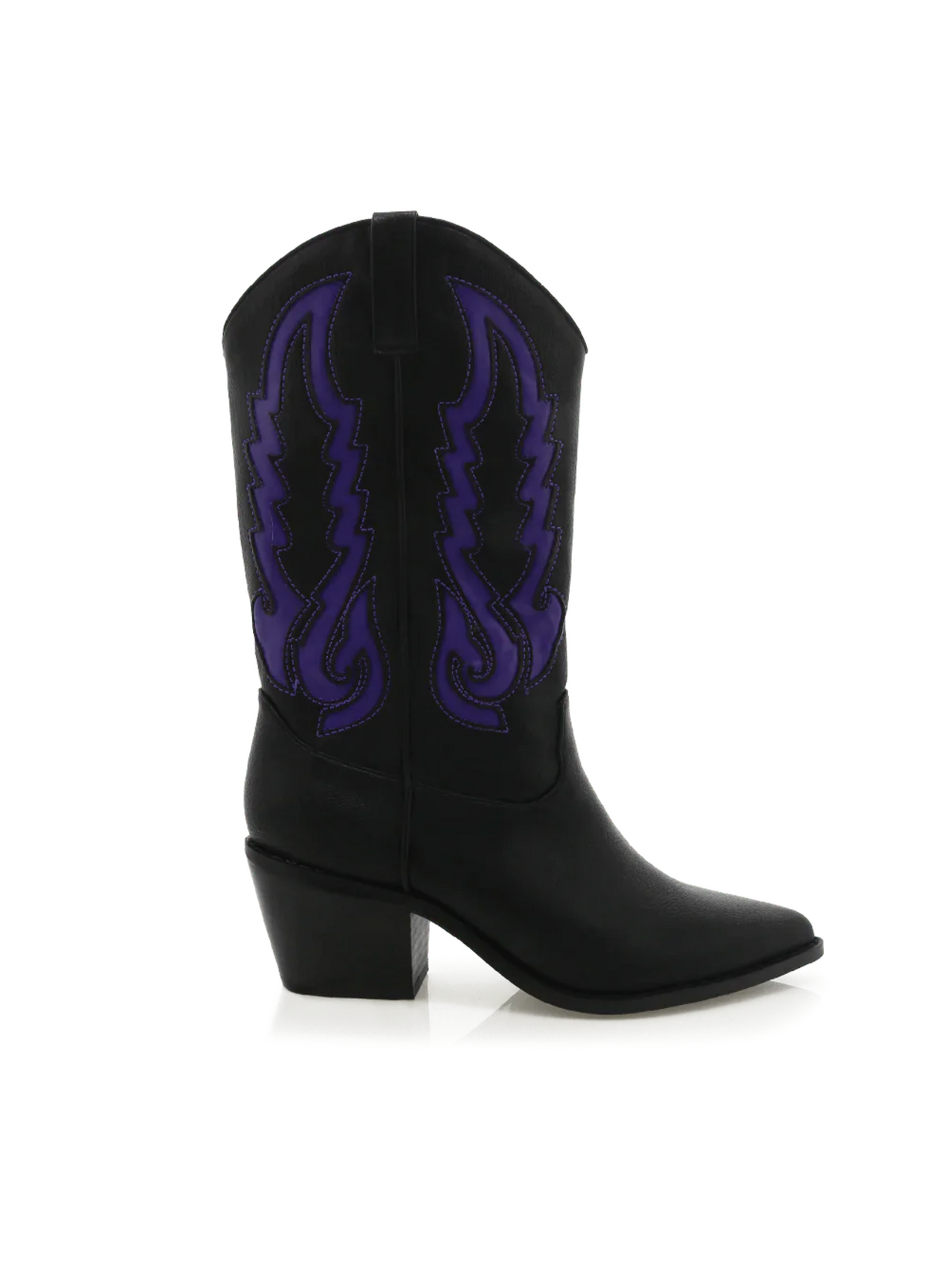 Norva Contrast Cowboy Boots Black/Violet, Boot Shoe by Billini | LIT Boutique
