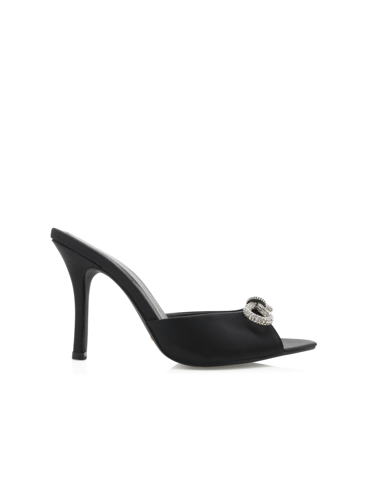 Leilah Bow Heel Black Satin, Heel Shoe by Billini | LIT Boutique
