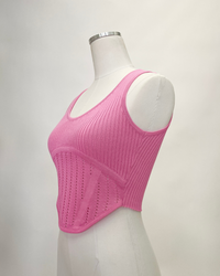Thumbnail for Pink Knit Top, Tank Tee by Olivaceous | LIT Boutique