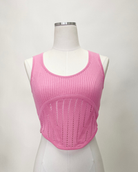 Thumbnail for Pink Knit Top, Tank Tee by Olivaceous | LIT Boutique