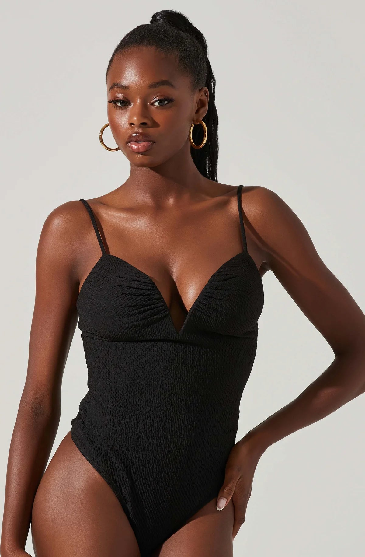 Fia Bodysuit Black, Bodysuit Blouse by ASTR | LIT Boutique