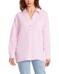 Thumbnail for Blanca Pink Collar Neck Long Sleeve, Long Blouse by Steve Madden | LIT Boutique