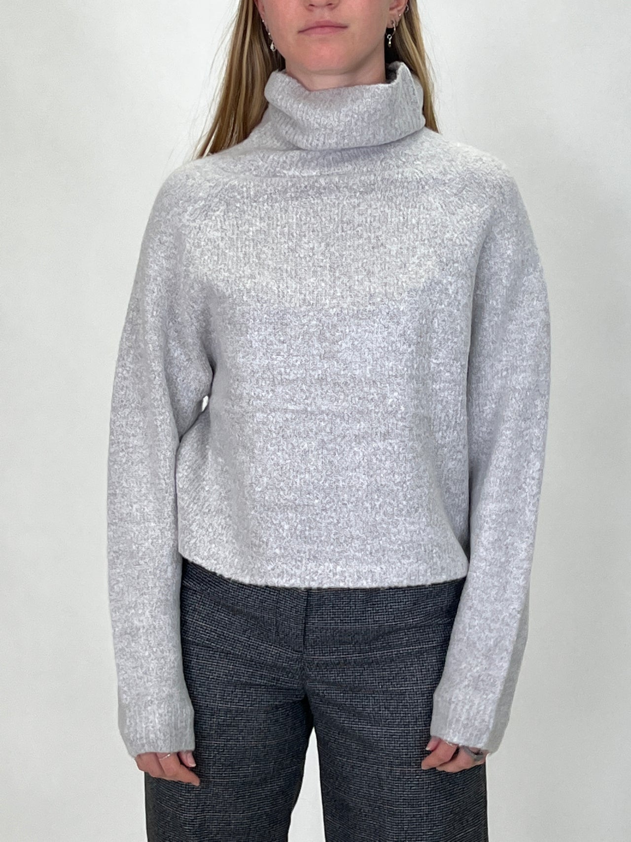 Emilia Dolman Sleeve Turtleneck Light Grey, Sweater by RD Style | LIT Boutique