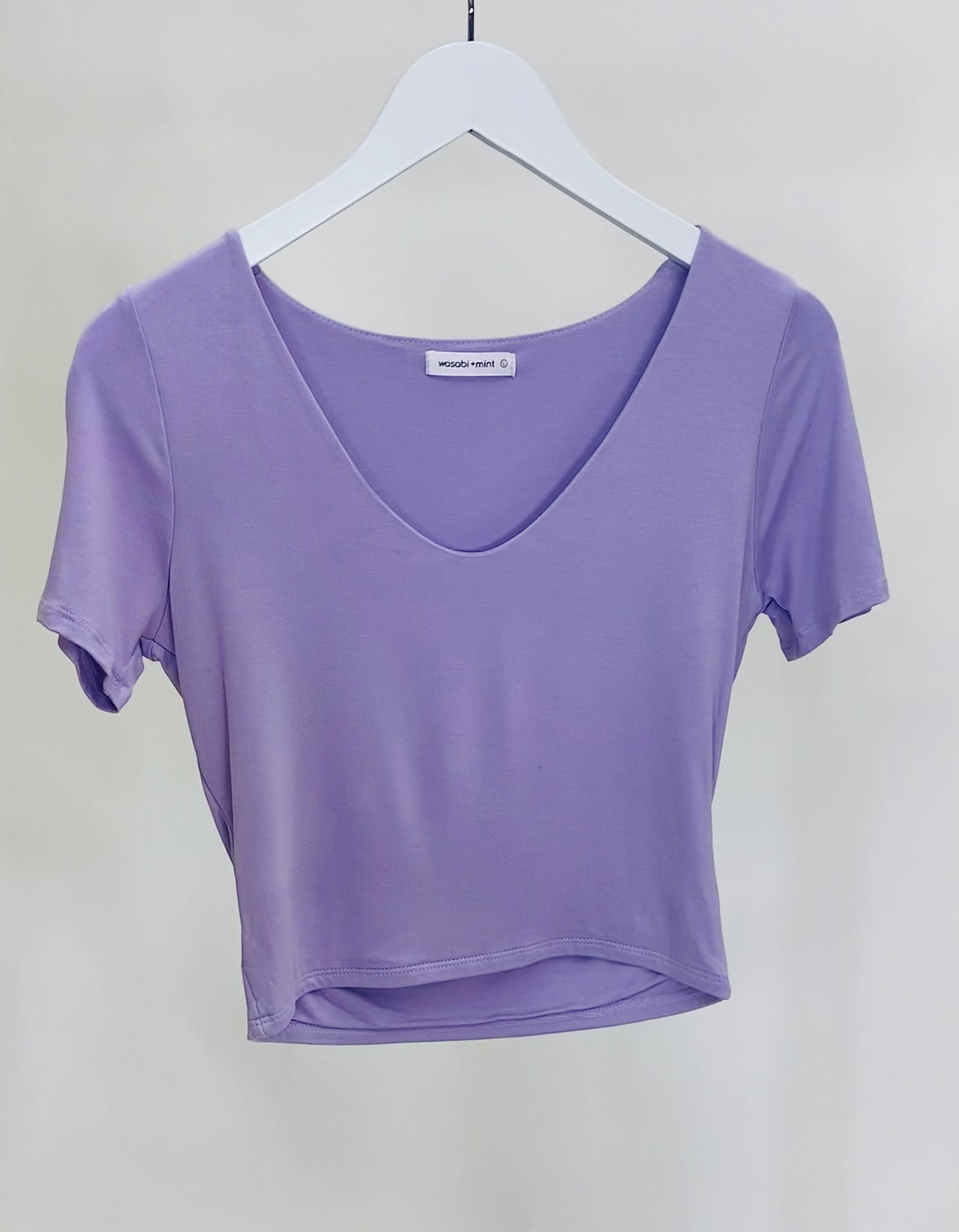 Double Layered Crop Top Purple, Short Tee by Wasabi + Mint | LIT Boutique