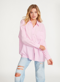 Thumbnail for Blanca Pink Collar Neck Long Sleeve, Long Blouse by Steve Madden | LIT Boutique