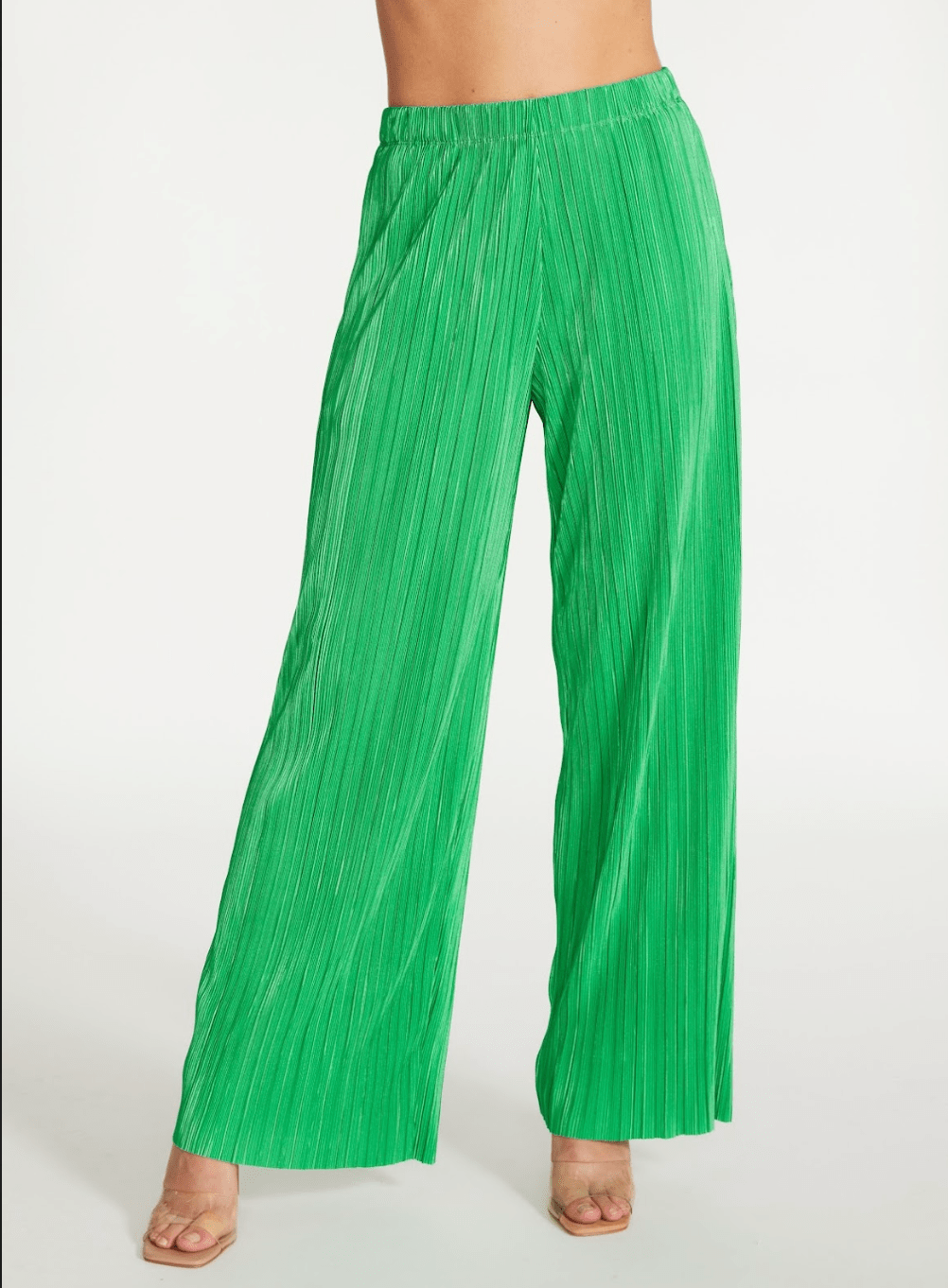 Addy Green Pleated High Rise Pant, Bottoms by Steve Madden | LIT Boutique