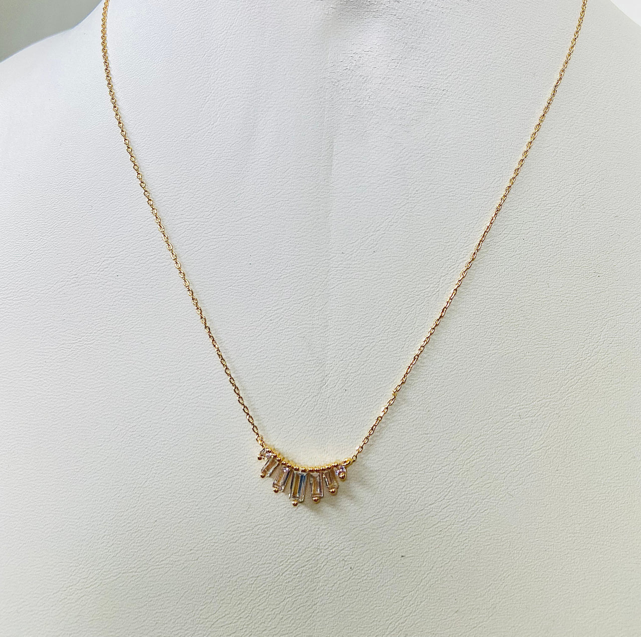 Aero Baguette Pendant Necklace 14k Gold, Necklace by Secret Box | LIT Boutique