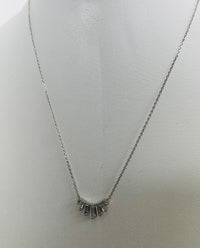 Thumbnail for Aero Baguette Pendant Necklace White Gold, Necklace by Secret Box | LIT Boutique
