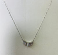 Thumbnail for Aero Baguette Pendant Necklace White Gold, Necklace by Secret Box | LIT Boutique