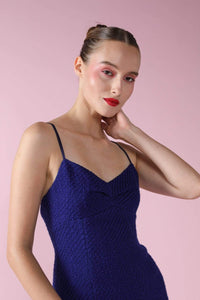 Thumbnail for Alana Wool Tweed Mini Dress Royal Blue, Dress by Sau Lee | LIT Boutique