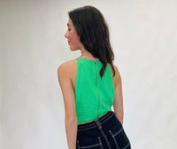 Thumbnail for Albany Twist Front Crop Top Green, Tops Blouses by Lush | LIT Boutique