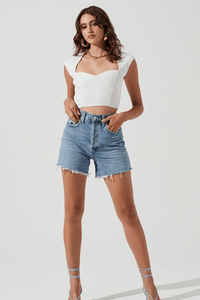 Thumbnail for Alta Sweetheart Crop Top White, Tops Blouses by Astr | LIT Boutique