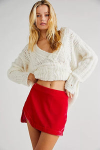 Thumbnail for Annalise Velvet Mini Skirt Pink Phenom, Skirt by Free People | LIT Boutique