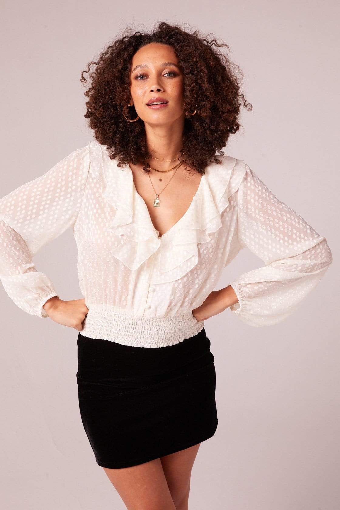 Ara Top Cream, Tops Blouses by Band of Gypsies | LIT Boutique