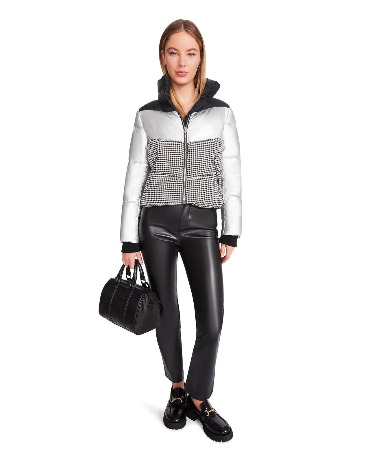 Ariana Reflective Puffer Jacket White, Jacket by BB Dakota | LIT Boutique