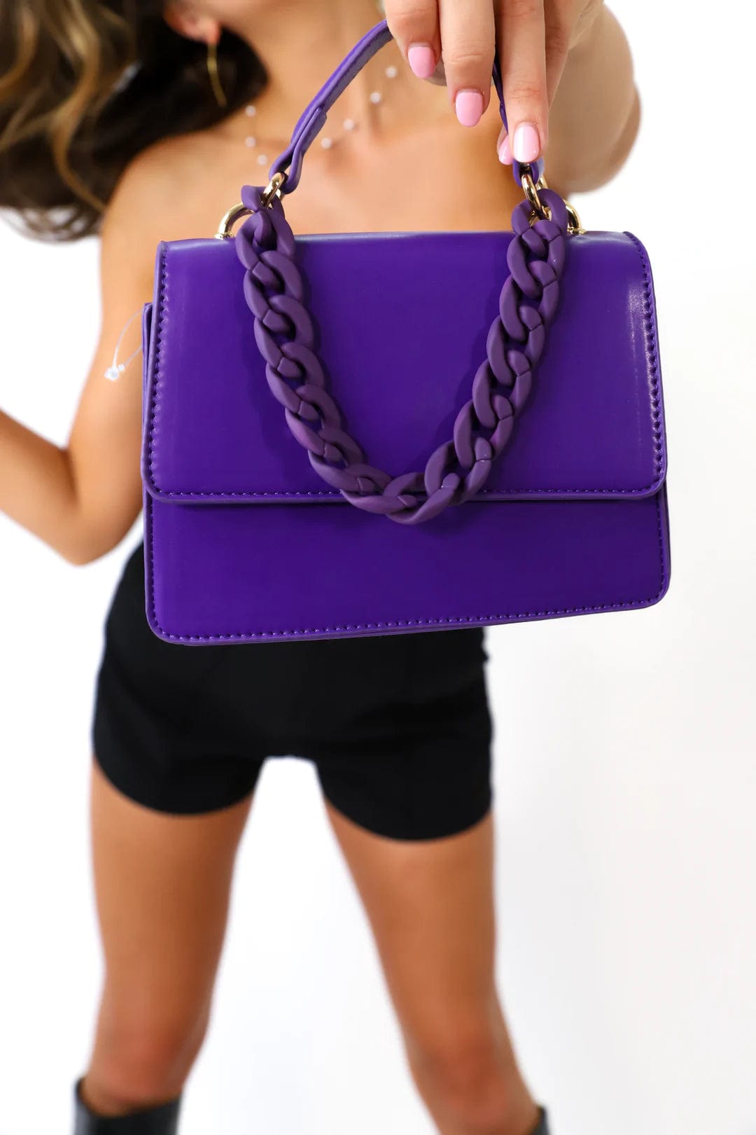 Arrie Chain Crossbody Bag Violet, Bag by Billini Shoes | LIT Boutique