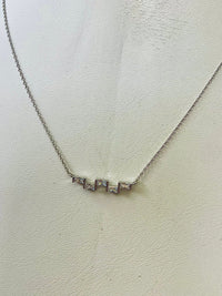 Thumbnail for Audrey Baguette Pendant Necklace White Gold, Necklace by Secret Box | LIT Boutique
