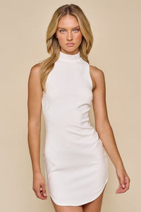 Thumbnail for August Mock Neck Dress Off White, Dress by Blue Blush | LIT Boutique