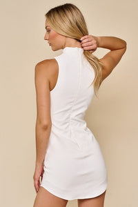 Thumbnail for August Mock Neck Dress Off White, Dress by Blue Blush | LIT Boutique