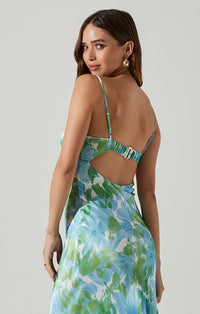 Thumbnail for Bellerose Cut Out Floral Midi Dress Green/Blue, Dress by ASTR | LIT Boutique