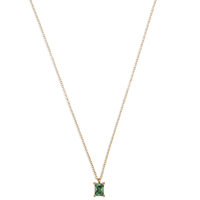 Thumbnail for Bethany Baguette Emerald Pendant Necklace Gold, Necklace by Ellie Vail | LIT Boutique