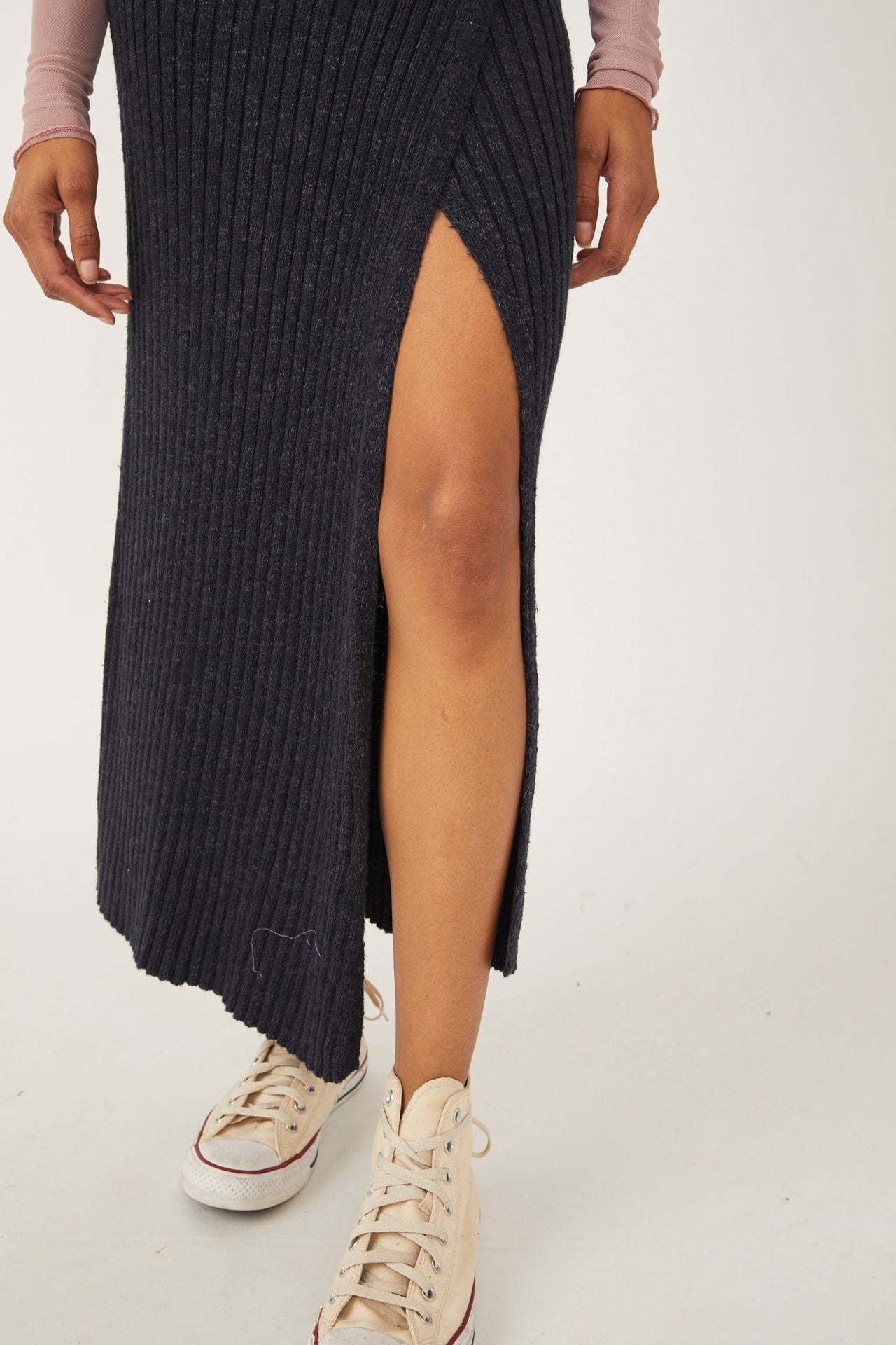 Better Days Knit Midi Skirt Black Combo, Skirt by Free People | LIT Boutique