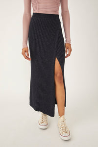Thumbnail for Better Days Knit Midi Skirt Black Combo, Skirt by Free People | LIT Boutique