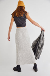 Thumbnail for Better Days Knit Midi Skirt Grey Combo, Skirt by Free People | LIT Boutique