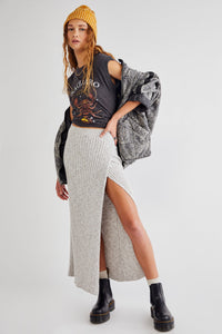 Thumbnail for Better Days Knit Midi Skirt Grey Combo, Skirt by Free People | LIT Boutique