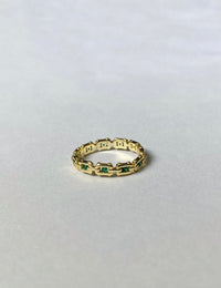 Thumbnail for Bettina Emerald Chain Rink 14k Gold, Ring by PK Jewlery | LIT Boutique