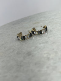 Thumbnail for Bishop Rainbow Baguette Hoops Black Multi/14k Gold, Earring by SecretBox | LIT Boutique