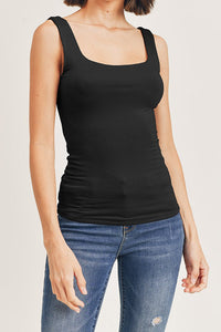 Thumbnail for Black Square Neck Crop Tank, Tank Tee by Wasabi + Mint | LIT Boutique