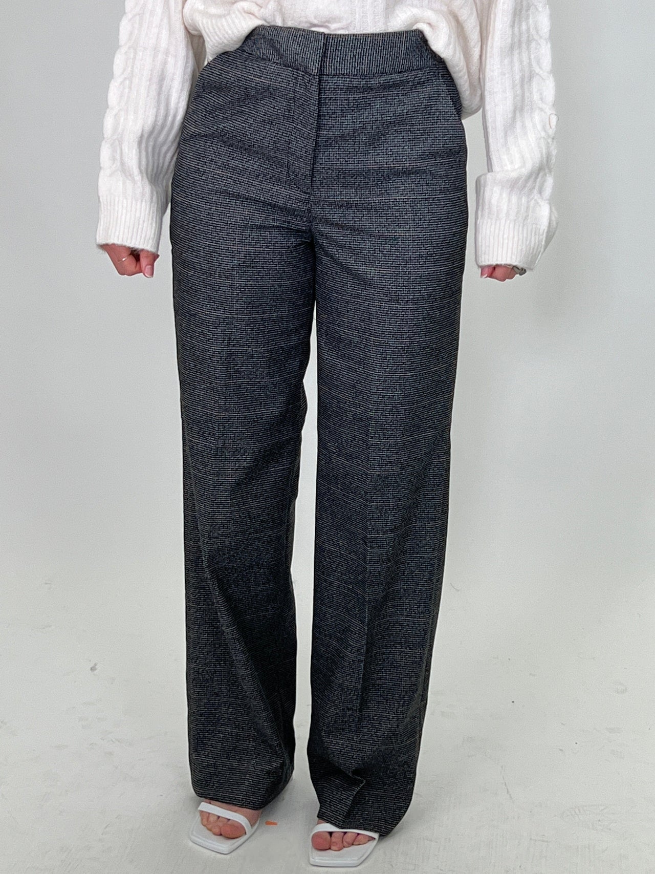 Blake Plaid Flat Front Trouser Charcoal, Bottoms by RD Style | LIT Boutique