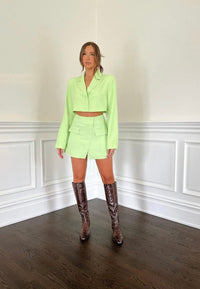 Thumbnail for Blazer Skirt Bright Green, Skirt by We Wore What | LIT Boutique