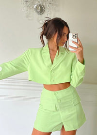 Thumbnail for Blazer Skirt Bright Green, Skirt by We Wore What | LIT Boutique