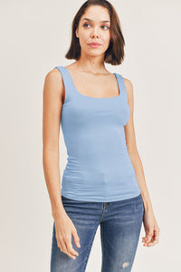Thumbnail for Blue Square Neck Crop Tank, Tank Tee by Wasabi + Mint | LIT Boutique