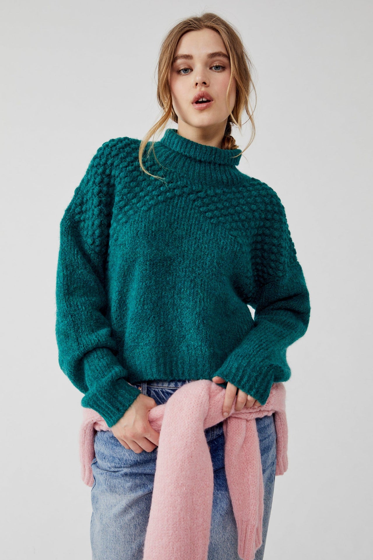 Bradley Turtleneck Pullover Sweater Alpine Heather, Sweater by Free People | LIT Boutique