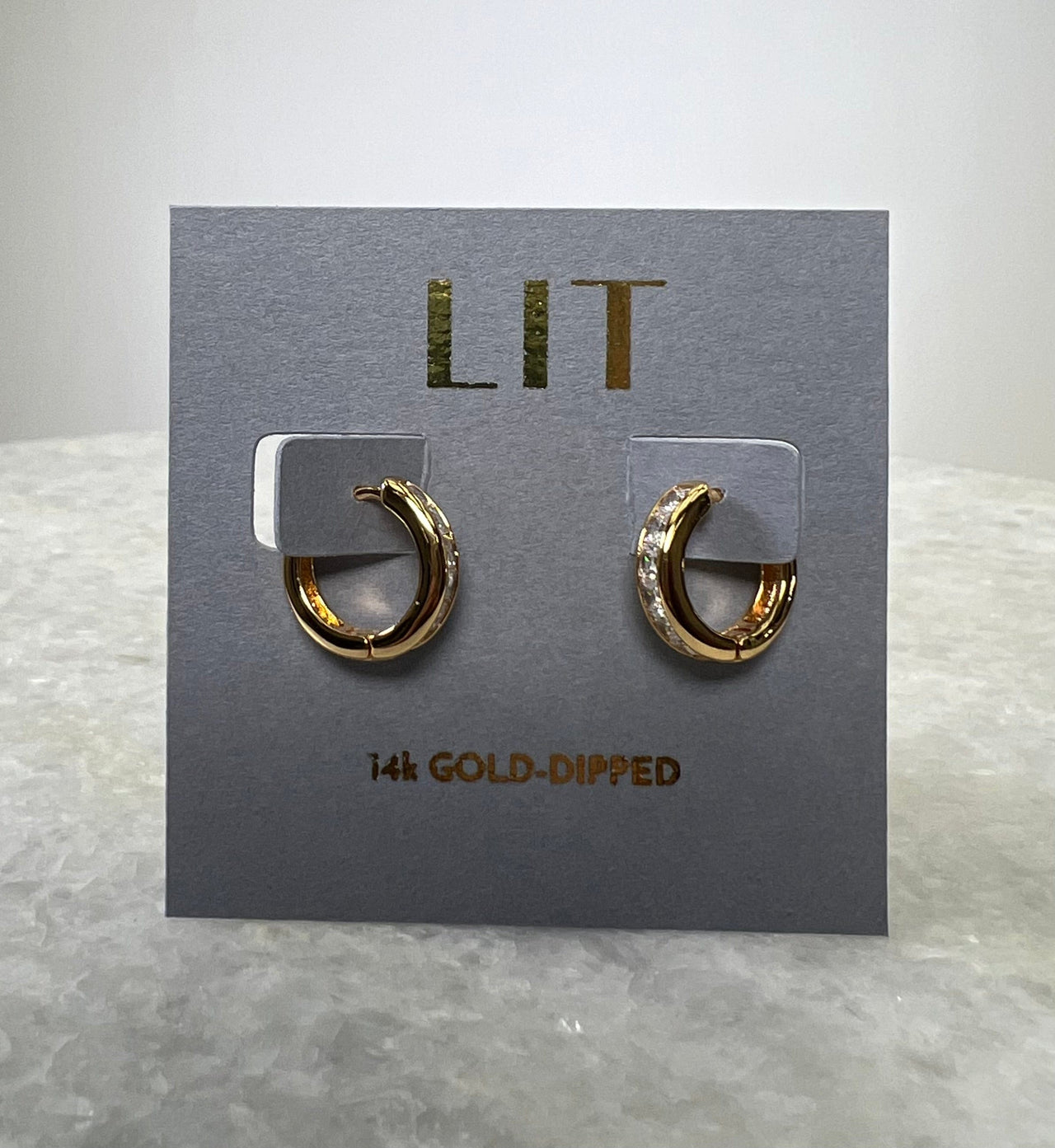 Calix Diamond Huggies 18k Gold, Earring by LX1204 | LIT Boutique