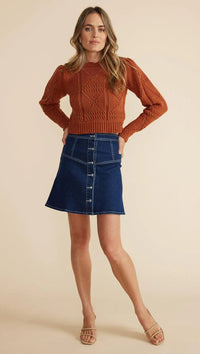 Thumbnail for Cara Crochet Jumper Ginger, Sweater by Mink Pink | LIT Boutique