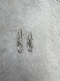 Thumbnail for Cara Paperclip Drop Earring 24k White Gold, Earring by SecretBox | LIT Boutique