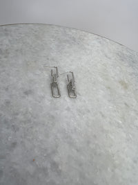 Thumbnail for Cara Paperclip Drop Earring 24k White Gold, Earring by SecretBox | LIT Boutique