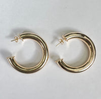 Thumbnail for Carson Bubble Medium Hoop Earrings 14k Gold, Earring by LX1204 | LIT Boutique