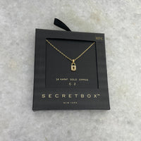 Thumbnail for Carter Diamond Lock Necklace 14k Gold, Necklace by SecretBox | LIT Boutique