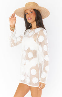 Thumbnail for Castaway Wildflower Mesh Coverup White, Swim by Show Me Your Mumu | LIT Boutique