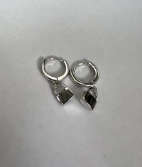 Thumbnail for Cecily Lock Hoop Huggies 925 Sterling Silver, Earring by LX1204 | LIT Boutique