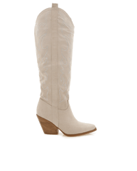 Thumbnail for Celara Embellished Suede Cowboy Boot Cream, Shoes by Billini Shoes | LIT Boutique