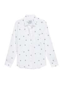 Thumbnail for Charli Midnight Stars Flocked Button Down White/Navy, Top by Rails | LIT Boutique