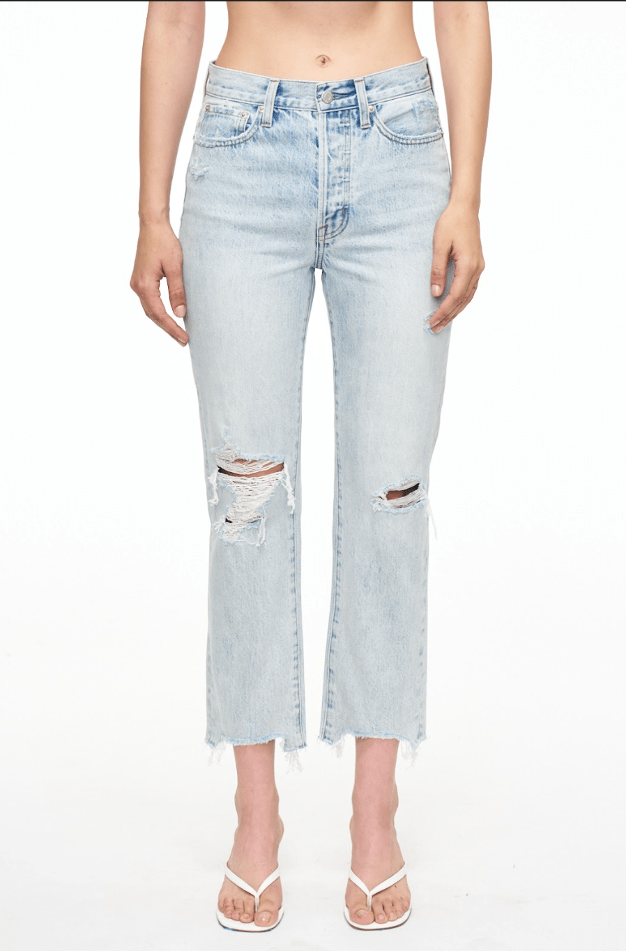 Charlie Hysteria Distressed High Rise Straight Leg, Denim by Pistola | LIT Boutique