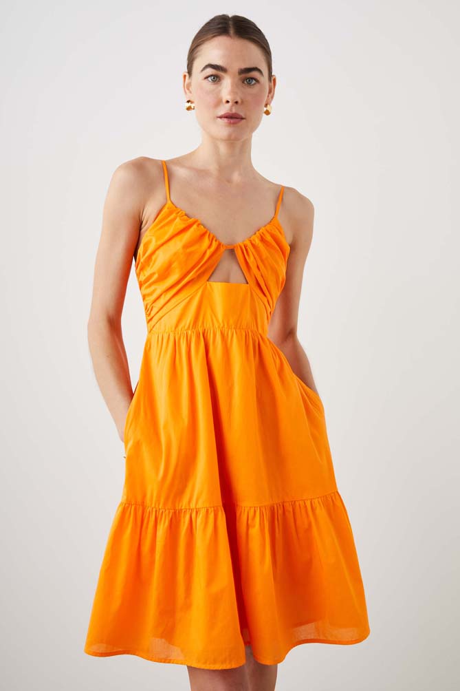 Chrissy Cut Out Sun Dress Tangerine, Dress by Rails | LIT Boutique